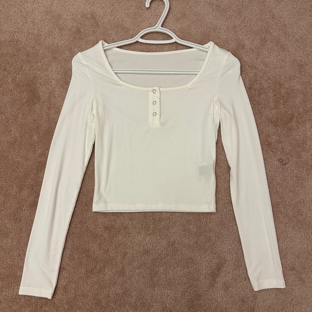 Women's Cream Long Sleeve Top